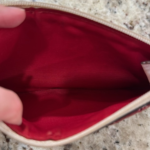 Coach Brown on Brown Logo Wristlet with Suede Flowers - Picture 5 of 5